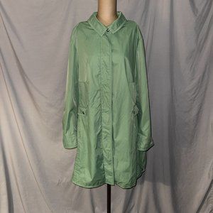 Preston & York Trench Coat w/ Paisley Lining - Green - 2X - Read Disclaimer